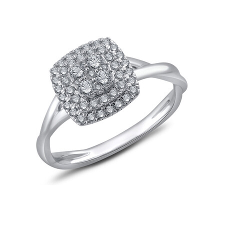 Cluster Ring with 0.40 Carat TW of Diamonds in 10ct White Gold Cluster Ring with 0.40 Carat TW of Diamonds in 10ct White Gold