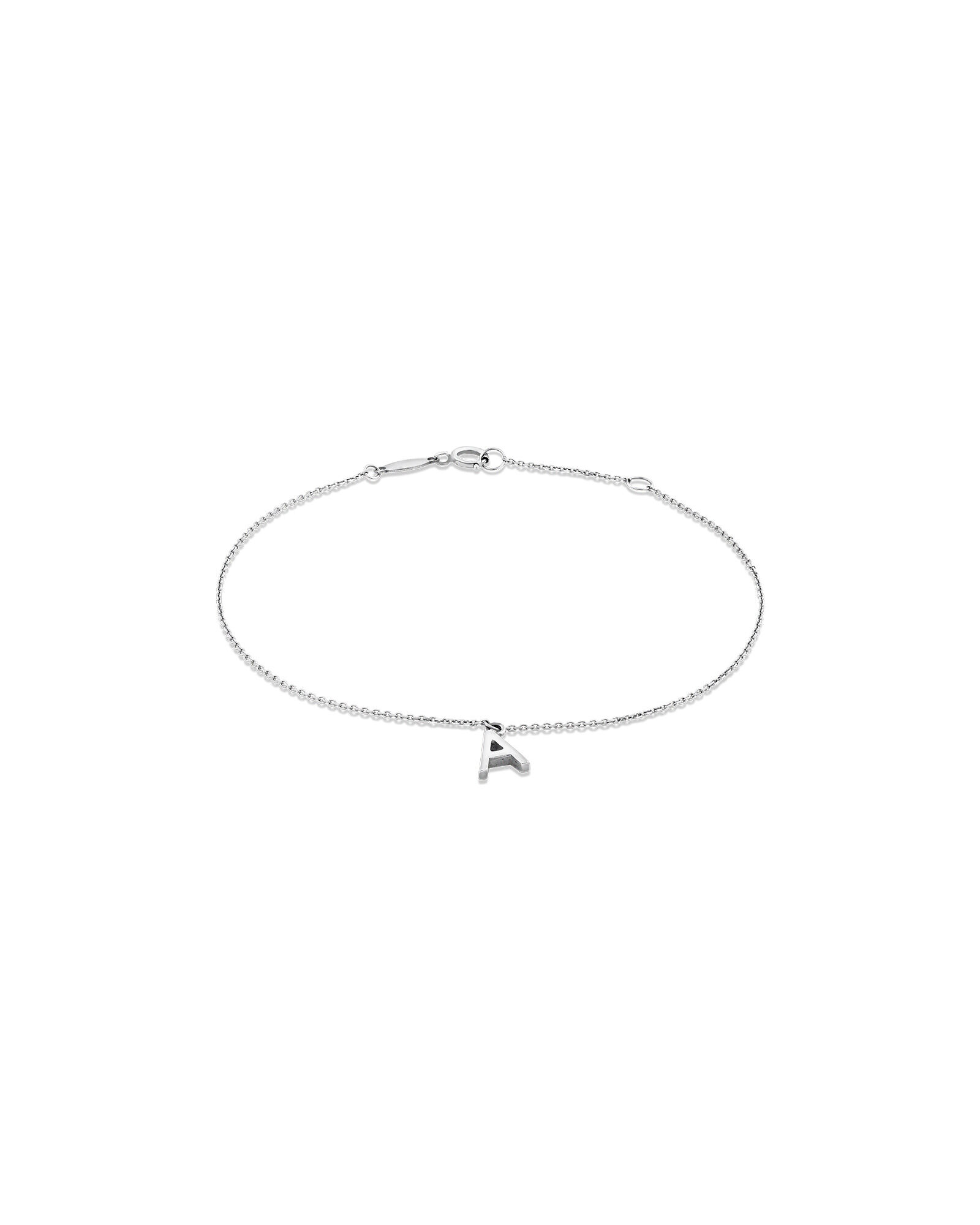 19cm 7.5 C Initial Bracelet in Sterling Silver