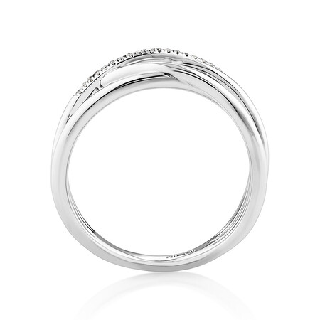 Crossover Wrap Ring with Diamonds in Sterling Silver Crossover Wrap Ring with Diamonds in Sterling Silver