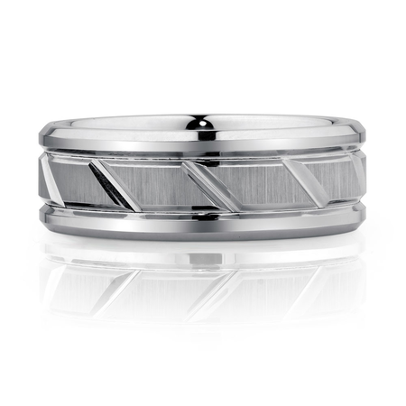 Men's Ring in Grey Sapphire Tungsten Men's Ring in Grey Sapphire Tungsten
