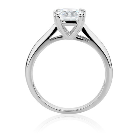 Solitaire Ring with a Cubic Zirconia in Sterling Silver Solitaire Ring with a Cubic Zirconia in Sterling Silver