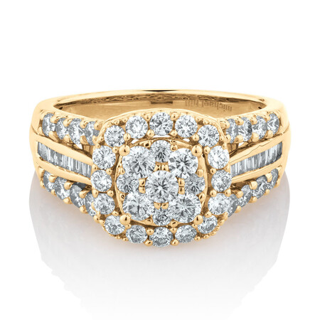 Engagement Ring with 1 1/2 Carat TW of Diamonds in 10kt Yellow Gold Engagement Ring with 1 1/2 Carat TW of Diamonds in 10kt Yellow Gold