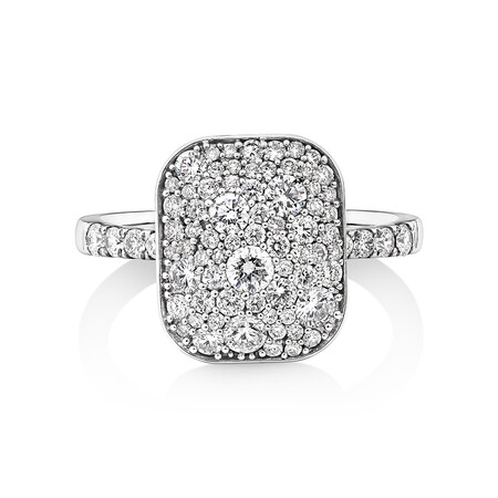 Pave Ring with 1 Carat TW of Diamonds in 14ct White Gold Pave Ring with 1 Carat TW of Diamonds in 14ct White Gold