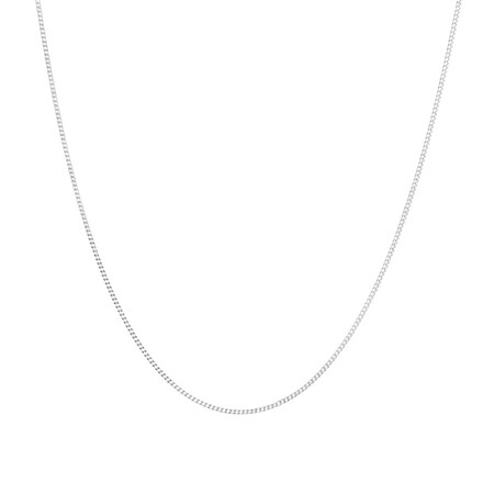 50cm (20") 1mm-1.5mm Width Curb Chain in Sterling Silver 50cm (20") 1mm-1.5mm Width Curb Chain in Sterling Silver