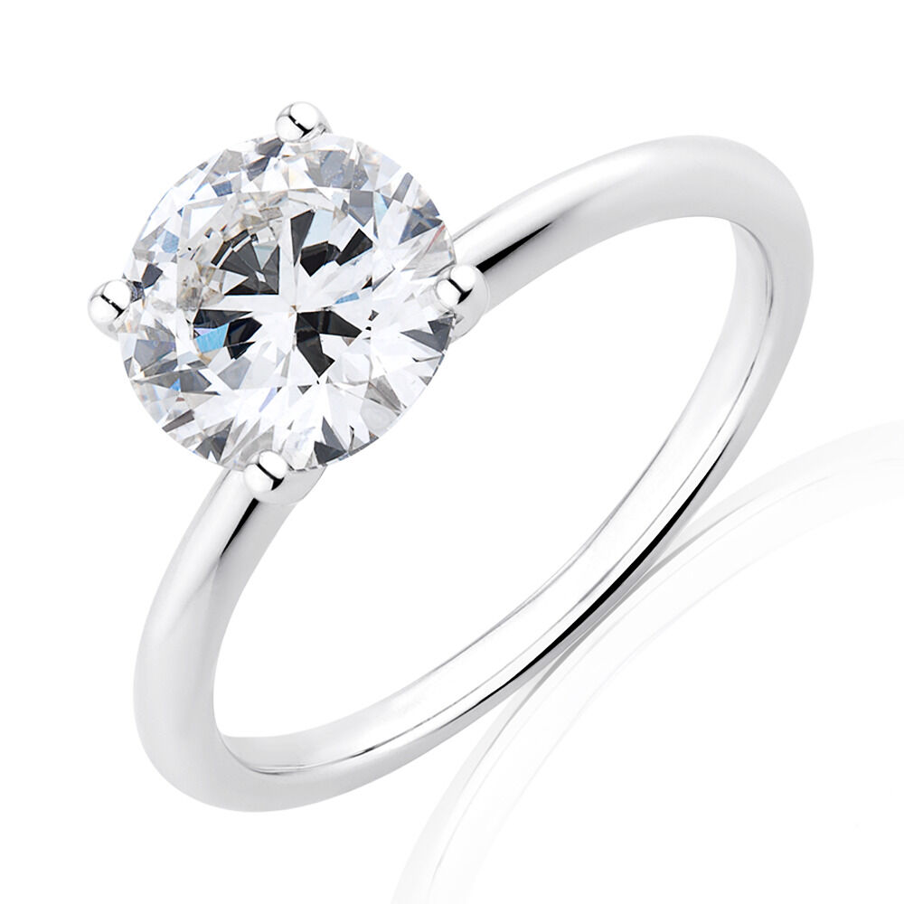 Laboratory-Created 2 Carat Diamond Ring in 14ct White Gold