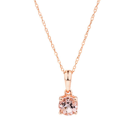 Pendant with Morganite in 10kt Rose Gold