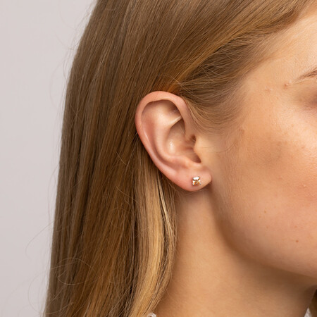 Square Stud Earrings with Morganite Cubic Zirconia in Sterling Silver Square Stud Earrings with Morganite Cubic Zirconia in Sterling Silver