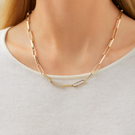 45cm Hollow Rectangular Link Chain in 10ct Yellow Gold 45cm Hollow Rectangular Link Chain in 10ct Yellow Gold