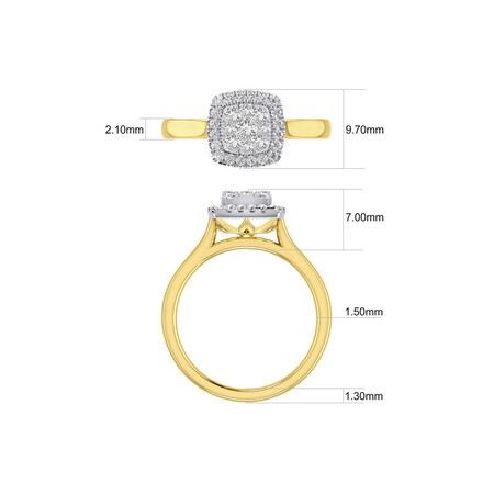 Engagement Ring with 1/2 Carat TW of Diamonds in 10ct Yellow & White Gold Engagement Ring with 1/2 Carat TW of Diamonds in 10ct Yellow & White Gold