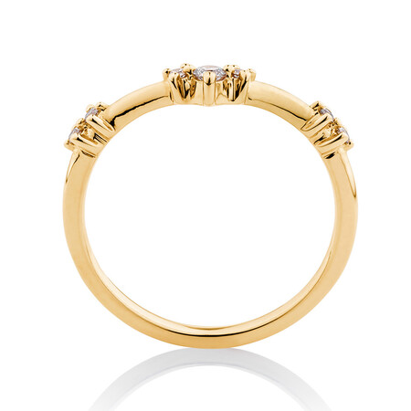 Chevron Stacker Ring with 0.12 Carat TW of Diamonds in 10kt Yellow Gold Chevron Stacker Ring with 0.12 Carat TW of Diamonds in 10kt Yellow Gold