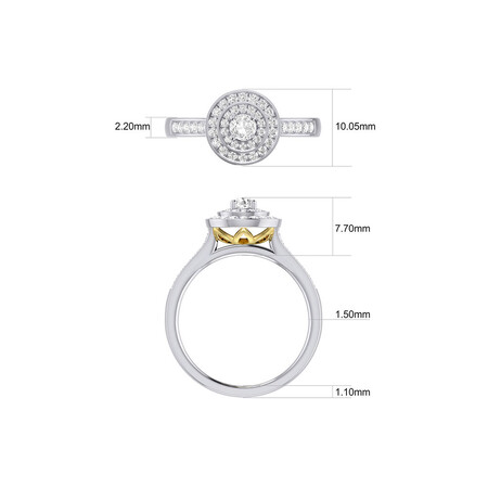 Whitefire Engagement Ring with 1/2 Carat TW of Diamonds in 18ct White & 22ct Yellow Gold Whitefire Engagement Ring with 1/2 Carat TW of Diamonds in 18ct White & 22ct Yellow Gold