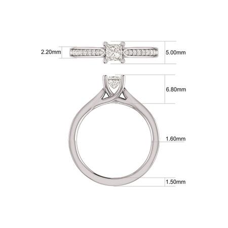 Solitaire Engagement Ring With 1/2 Carat TW of Diamonds In 14kt White Gold Solitaire Engagement Ring With 1/2 Carat TW of Diamonds In 14kt White Gold
