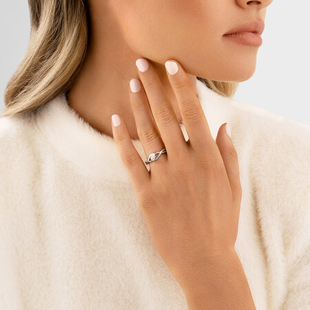 Promise Ring with Diamonds in Sterling Silver Promise Ring with Diamonds in Sterling Silver