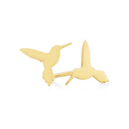 Hummingbird Stud Earrings In 10ct Yellow Gold Hummingbird Stud Earrings In 10ct Yellow Gold