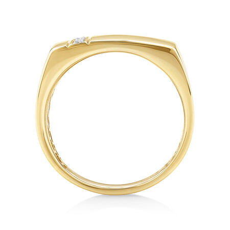 Men's Ring with 0.05 Carat TW of Diamonds In 10kt Yellow Gold Men's Ring with 0.05 Carat TW of Diamonds In 10kt Yellow Gold