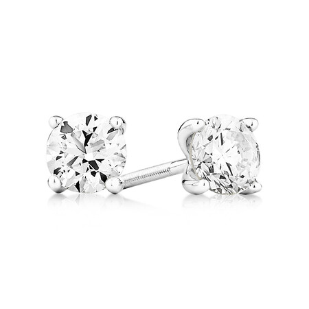 Stud Earrings with 1 Carat TW of Diamonds in 14ct White Gold Stud Earrings with 1 Carat TW of Diamonds in 14ct White Gold