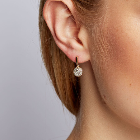 Drop Earrings with 1/4 Carat TW of Diamonds in 10ct Yellow Gold Drop Earrings with 1/4 Carat TW of Diamonds in 10ct Yellow Gold
