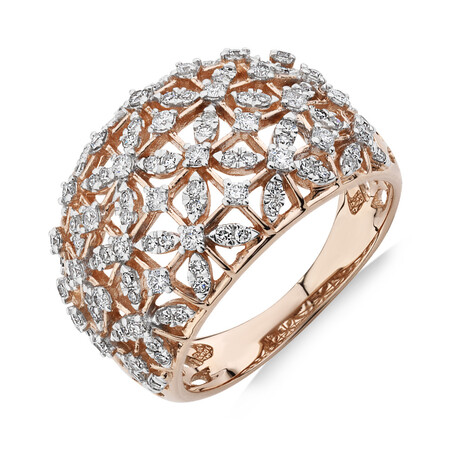 Ring with 0.75 Carat TW of Diamonds in 10ct Rose Gold Ring with 0.75 Carat TW of Diamonds in 10ct Rose Gold