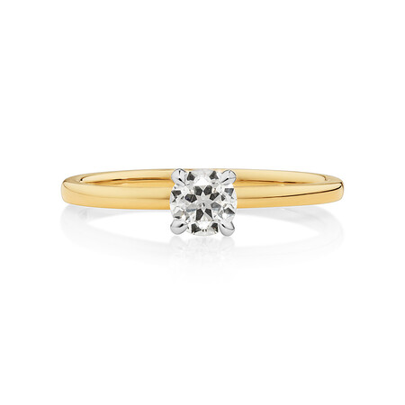 Southern Star Solitaire Engagement Ring with a 0.34 Carat TW Diamond in 18kt Yellow & White Gold Southern Star Solitaire Engagement Ring with a 0.34 Carat TW Diamond in 18kt Yellow & White Gold