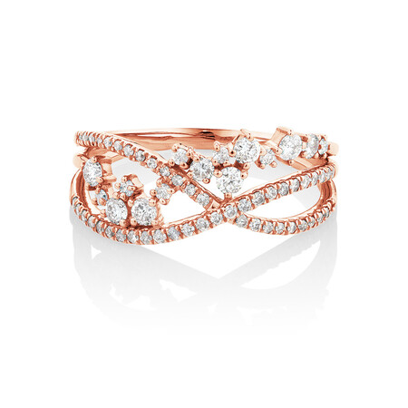 Ring with 0.50 Carat TW of Diamonds in 10ct Rose Gold Ring with 0.50 Carat TW of Diamonds in 10ct Rose Gold