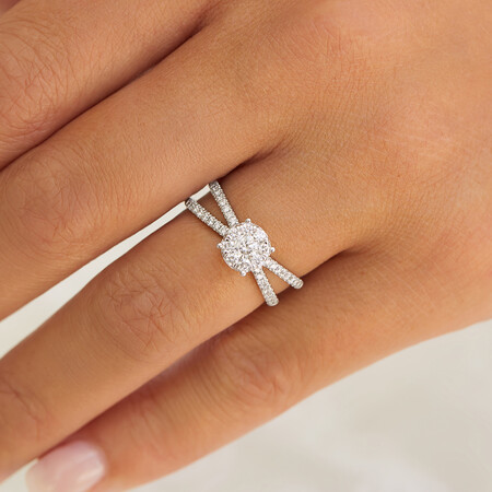 Evermore Engagement Ring with 0.58 Carat TW of Diamonds in 10kt White Gold Evermore Engagement Ring with 0.58 Carat TW of Diamonds in 10kt White Gold