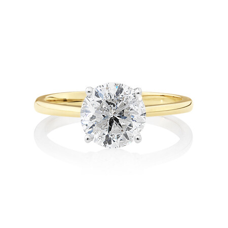 Evermore Certified Solitaire Engagement Ring with 2 Carat TW Diamond in 14kt Yellow/White Gold Evermore Certified Solitaire Engagement Ring with 2 Carat TW Diamond in 14kt Yellow/White Gold