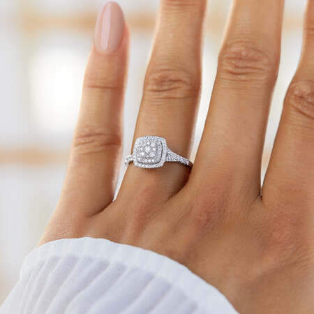 Engagement Ring with 1/2 Carat TW of Diamonds in 10ct White Gold Engagement Ring with 1/2 Carat TW of Diamonds in 10ct White Gold