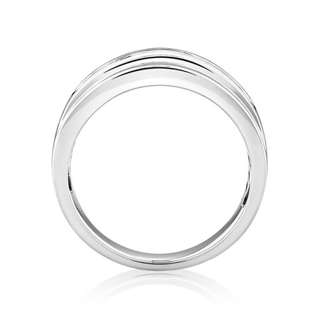 Men's Ring with Sapphire & 0.30 Carat TW of Diamonds in 10kt White Gold Men's Ring with Sapphire & 0.30 Carat TW of Diamonds in 10kt White Gold