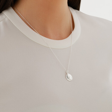 To the Moon & Back Pendant with Cubic Zirconia in Sterling Silver To the Moon & Back Pendant with Cubic Zirconia in Sterling Silver