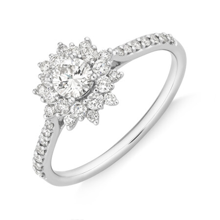 Engagement Ring with 0.60 Carat TW of Diamonds in 14ct White Gold Engagement Ring with 0.60 Carat TW of Diamonds in 14ct White Gold