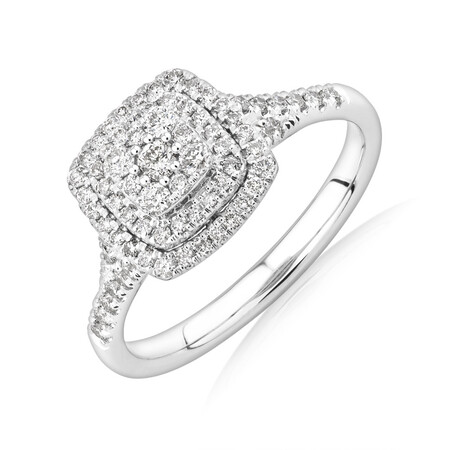 Engagement Ring with 1/2 Carat TW of Diamonds in 10ct White Gold Engagement Ring with 1/2 Carat TW of Diamonds in 10ct White Gold