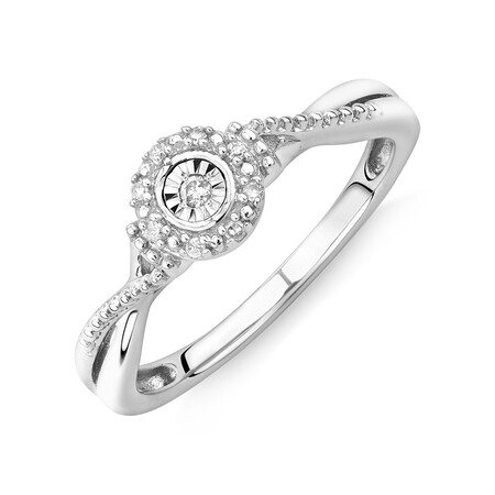 Promise Ring with Diamonds in Sterling Silver Promise Ring with Diamonds in Sterling Silver