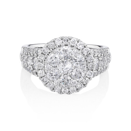 Halo Ring with 2 Carat Of Diamonds in 10kt White Gold Halo Ring with 2 Carat Of Diamonds in 10kt White Gold