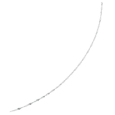 40cm (16") Hollow Singapore Chain in 10ct White Gold 40cm (16") Hollow Singapore Chain in 10ct White Gold