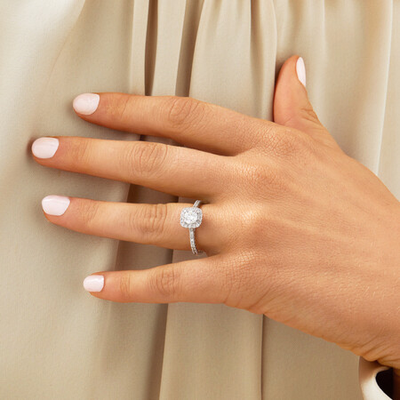 Engagement Ring With 0.95 Carat TW Of Diamonds In 14kt White Gold Engagement Ring With 0.95 Carat TW Of Diamonds In 14kt White Gold