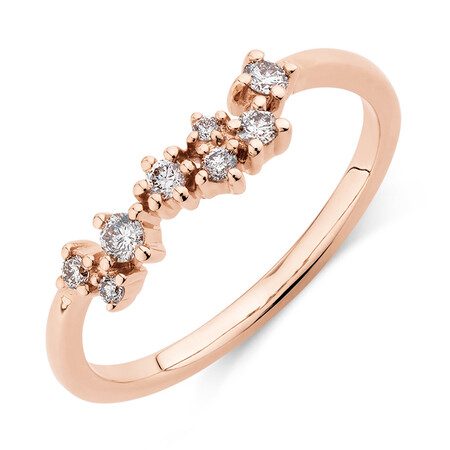 Stacker Ring with 0.18 Carat TW of Diamonds in 10ct Rose Gold Stacker Ring with 0.18 Carat TW of Diamonds in 10ct Rose Gold