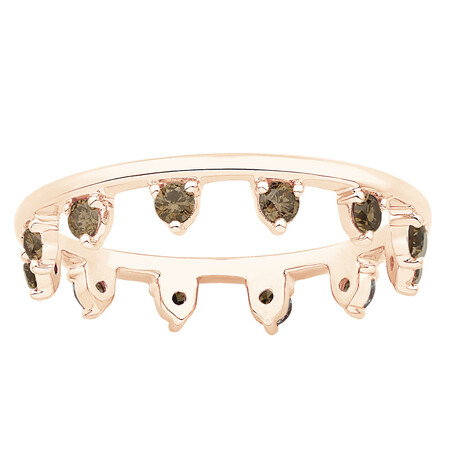Zipper Ring with 0.41 Carat TW of Champagne Diamonds in 10ct Rose Gold Zipper Ring with 0.41 Carat TW of Champagne Diamonds in 10ct Rose Gold