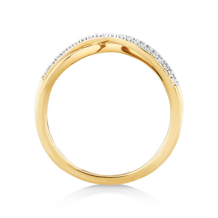 Crossover Ring with Diamonds in 10kt Yellow Gold Crossover Ring with Diamonds in 10kt Yellow Gold