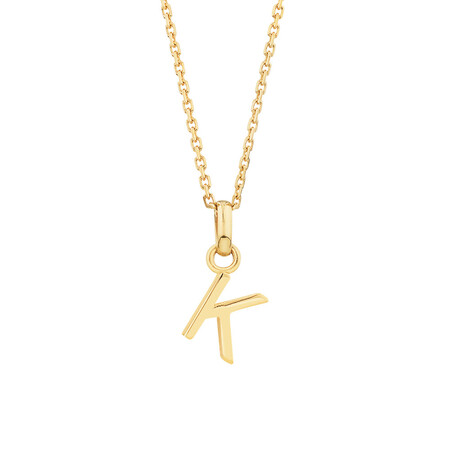 K Initial Pendant in 10kt Yellow Gold K Initial Pendant in 10kt Yellow Gold