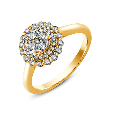 Ring with 1/2 Carat TW of Diamonds in 10ct Yellow Gold Ring with 1/2 Carat TW of Diamonds in 10ct Yellow Gold