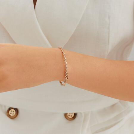 Twist Bangle With 0.33 Carat TW Diamonds In 10ct Rose Gold Twist Bangle With 0.33 Carat TW Diamonds In 10ct Rose Gold