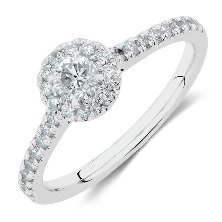 Engagement Ring with 1/2 Carat TW of Diamonds in 14kt White Gold Engagement Ring with 1/2 Carat TW of Diamonds in 14kt White Gold