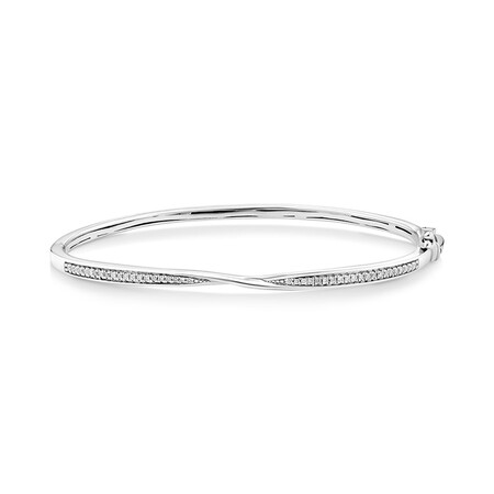 Twist Bangle with 0.20 Carat TW of Diamonds in Sterling Silver Twist Bangle with 0.20 Carat TW of Diamonds in Sterling Silver