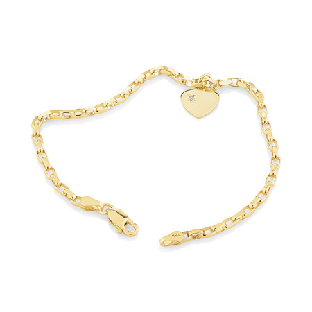 19cm (7.5") 2.5mm-3mm Width Diamond Set Belcher Bracelet in 10kt Yellow Gold 19cm (7.5") 2.5mm-3mm Width Diamond Set Belcher Bracelet in 10kt Yellow Gold