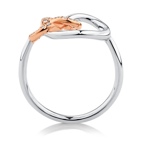 Knots Ring with 0.11 Carat TW of Diamonds in Sterling Silver & 10ct Rose Gold Knots Ring with 0.11 Carat TW of Diamonds in Sterling Silver & 10ct Rose Gold