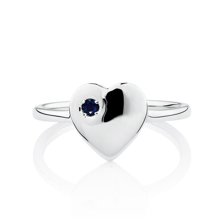 Heart Signet Ring with Natural Black Sapphire in Sterling Silver Heart Signet Ring with Natural Black Sapphire in Sterling Silver