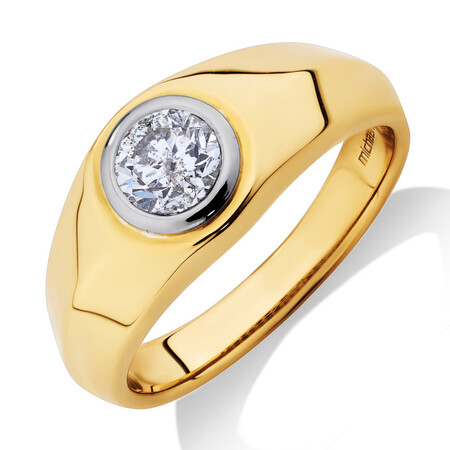 Men's Solitaire Ring with 1 Carat TW of Diamonds in 10kt Yellow Gold Men's Solitaire Ring with 1 Carat TW of Diamonds in 10kt Yellow Gold
