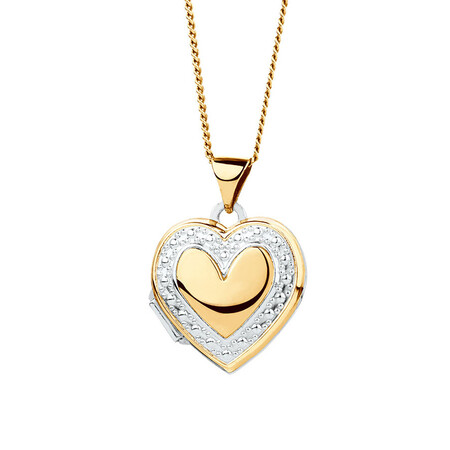 Heart Locket in 10ct Yellow Gold & Sterling Silver Heart Locket in 10ct Yellow Gold & Sterling Silver