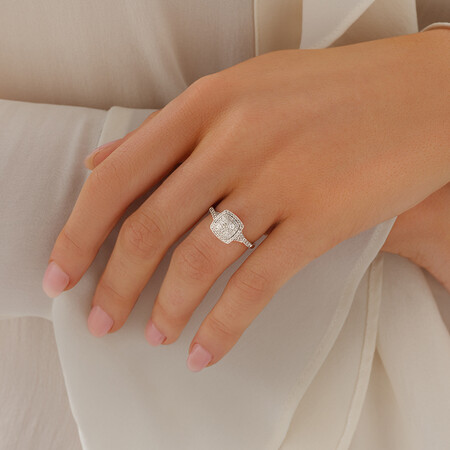 Engagement Ring with 1/2 Carat TW of Diamonds in 10ct White Gold Engagement Ring with 1/2 Carat TW of Diamonds in 10ct White Gold