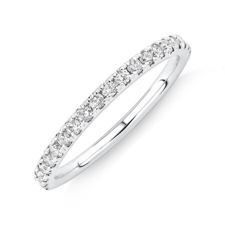 Wedding Band with 0.34 Carat TW of Diamonds in 14kt White Gold Wedding Band with 0.34 Carat TW of Diamonds in 14kt White Gold